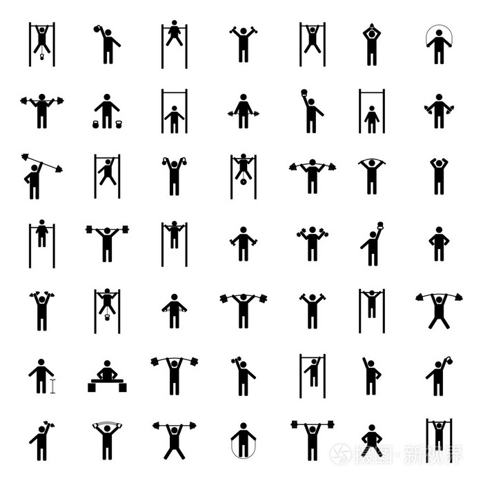 设置运动员剪影,矢量图