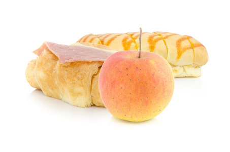 苹果新鲜健康的水果和面包营养快餐