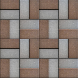 棕色的矩形棕色和灰色路面矩形铺设为方形.照片