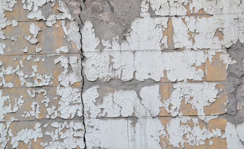 白，旧墙体裂缝背景