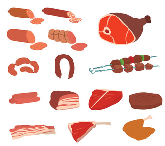 纸板肉制品美味烧烤载体插图。