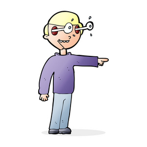 盯着看的漫画卡通男孩图片