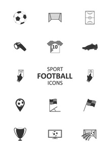 基本的足球或橄榄球图标集