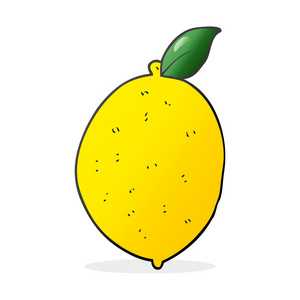 写意画的卡通柠檬