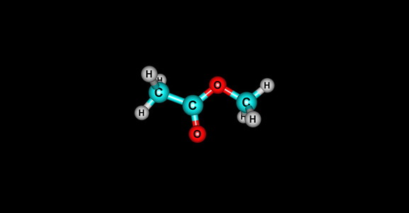 醋酸甲酯分子结构上黑色孤立