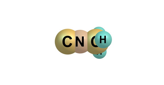 甲基异腈分子结构上白色孤立