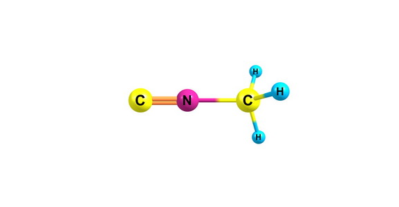 甲基异腈分子结构上白色孤立