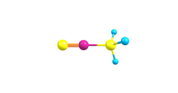 甲基异腈分子结构上白色孤立