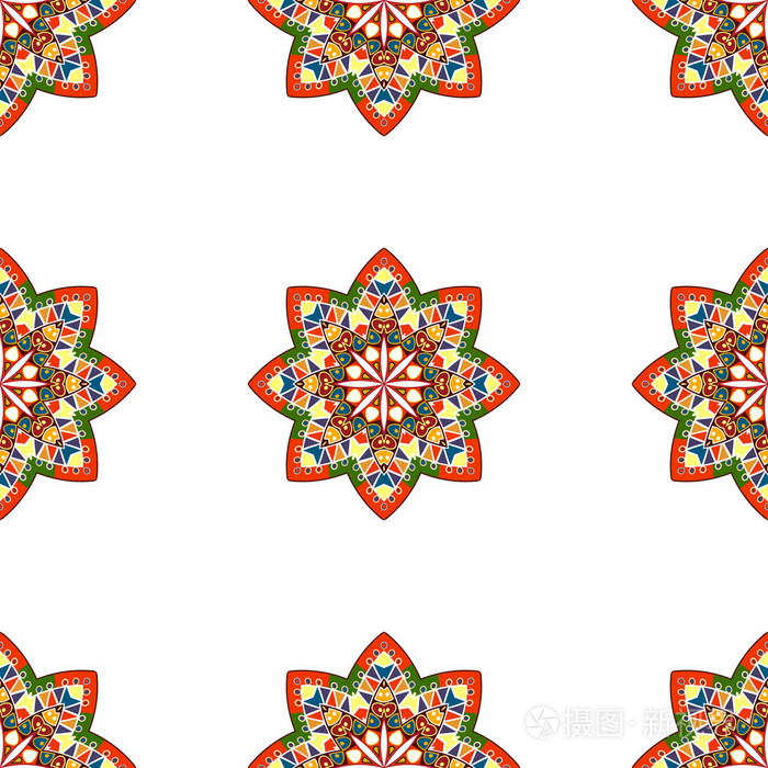 与圆的东方元素的无缝背景.阿拉伯语的东方土耳其图案