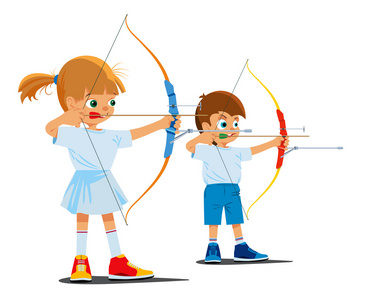 孩子射箭图片
