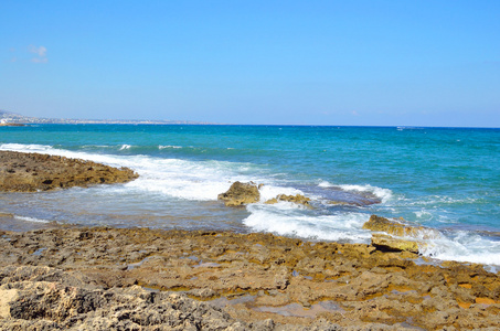 岩石在爱琴海海岸