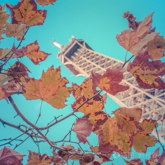 在秋天的埃菲尔铁塔