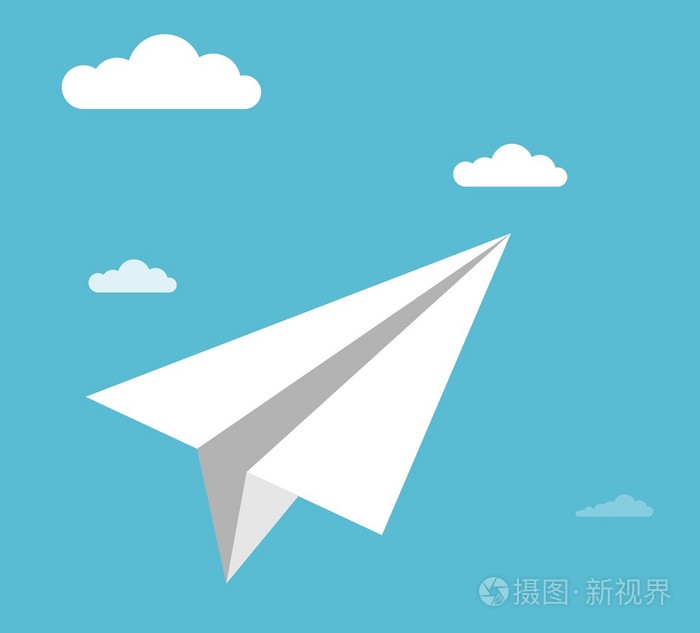 空中的纸飞机插画-正版商用图片1mk1wa-摄图新视界