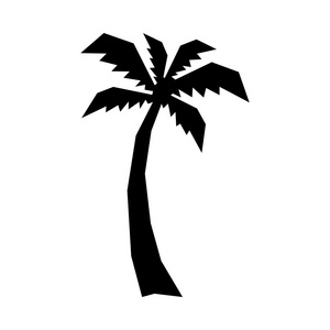 热带棕榈树矢量图标
