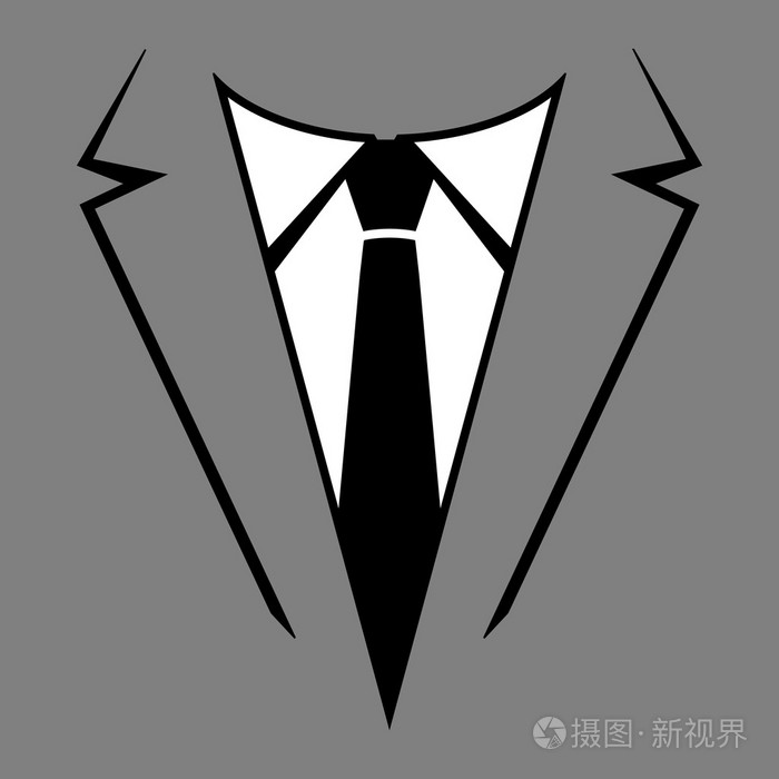 业务正式西装与领带装矢量图标
