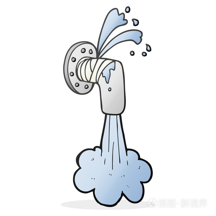 卡通漏水的管子