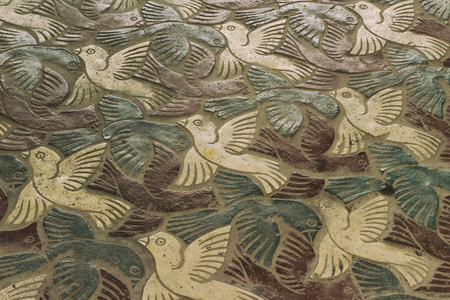 鸟图案马赛克地板