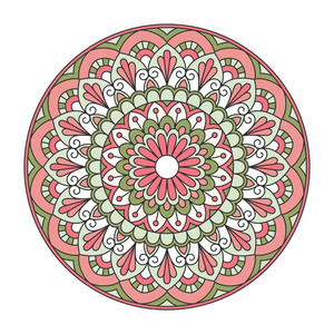 曼荼罗。装饰的圆形图案