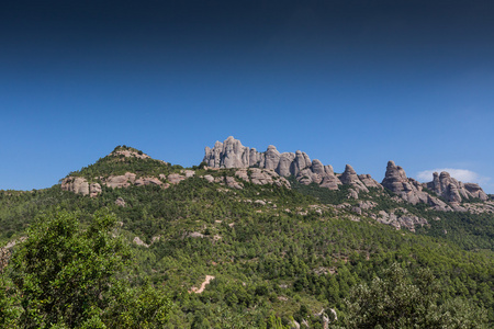 夏日风景蒙特塞拉特山，西班牙为视角