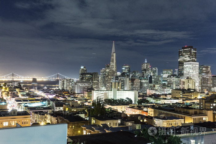 城市景观和天际线的sanfrancisco在美国