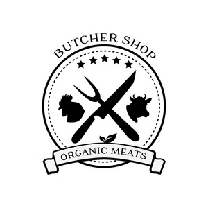 肉店设计元素标签标志标志