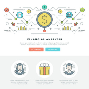 平线业务分析概念向量插图。