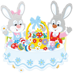 兔与复活节篮子