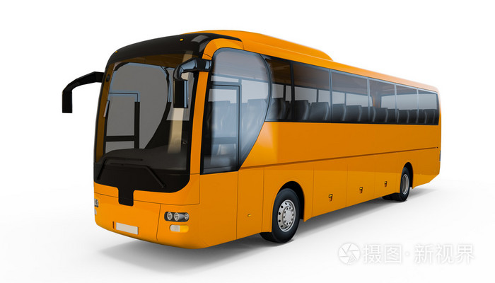 橘黄色的大旅游巴士
