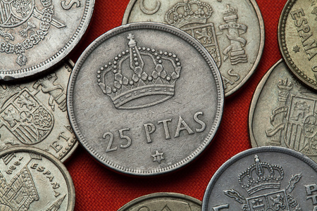 西班牙的硬币。西班牙皇家皇冠
