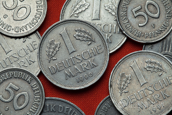 德国的硬币。一个德国马克
