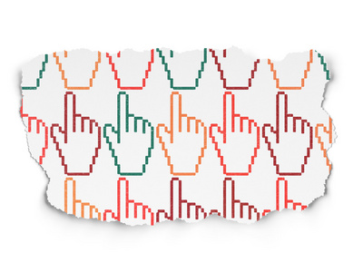 营销理念撕纸背景鼠标光标图标