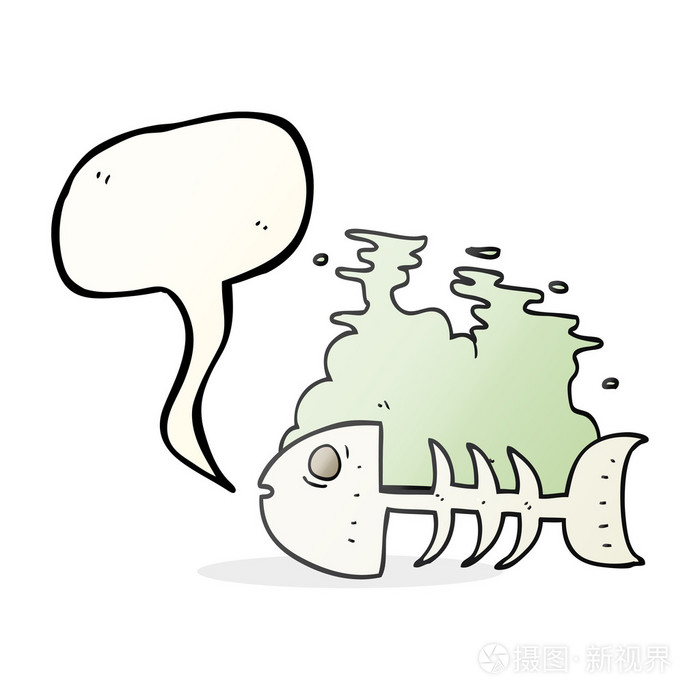 演讲泡沫卡通鱼骨头插画