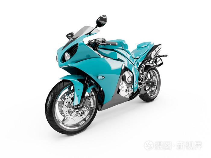 孤立的青色摩托车