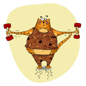 卡通猫举重照片