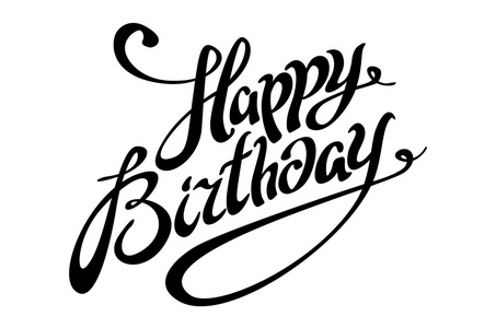 字生日快乐手写字体生日快乐字生日快乐美丽的贺卡海报与字书法文字与