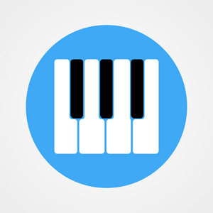 钢琴键图标平面设计钢琴图标和琴键概念现代音乐印刷和网络设计钢琴