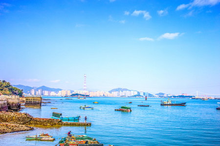 鼓浪屿码头日落风景