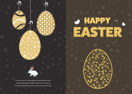 鸡蛋的快乐复活节贺卡。