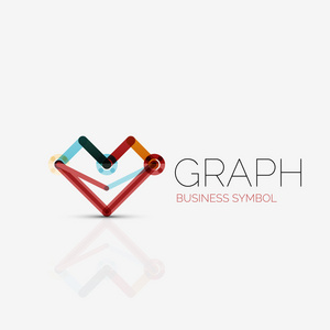 抽象的 logo 想法, 线性图表或图形业务图标.