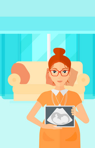 孕妇与超声图像