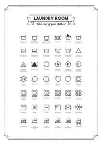洗衣和洗衣服的符号