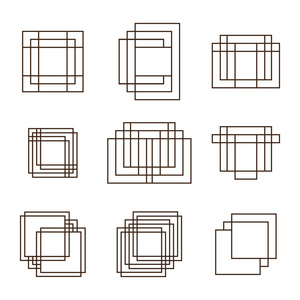 几何形状正方形和线为您设计的一套。趋势