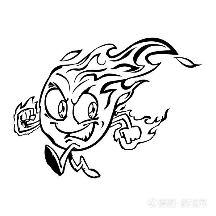 热火火焰卡通人物矢量图标插画-正版商用图片1mlfuz-摄图新视界