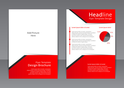 矢量设计的红色和白色的传单 封面 小册子 海报 报告