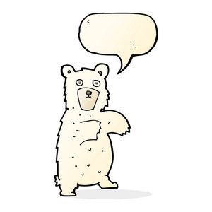 卡通北极熊与讲话泡泡