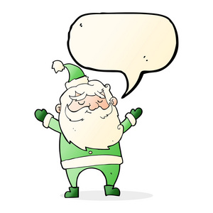 卡通快乐圣诞老人与讲话泡泡