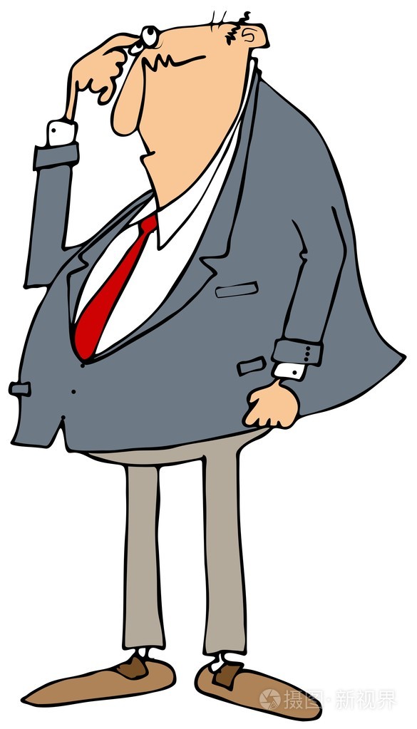 搔头迷惑不解的商人