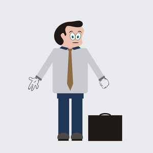 生气的老板卡通矢量