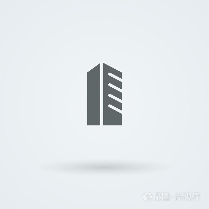 示意图,简约图标摩天大楼,城市高层建筑