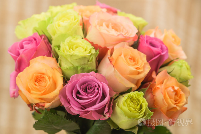 玫瑰的五彩的花束